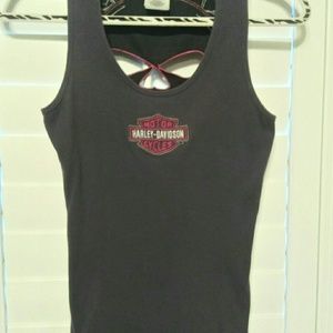 Harley Davidson skull backed tank